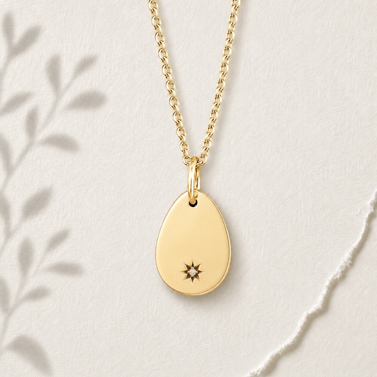 Self necklace pendant - 14ct yellow gold, for the one you are becoming.